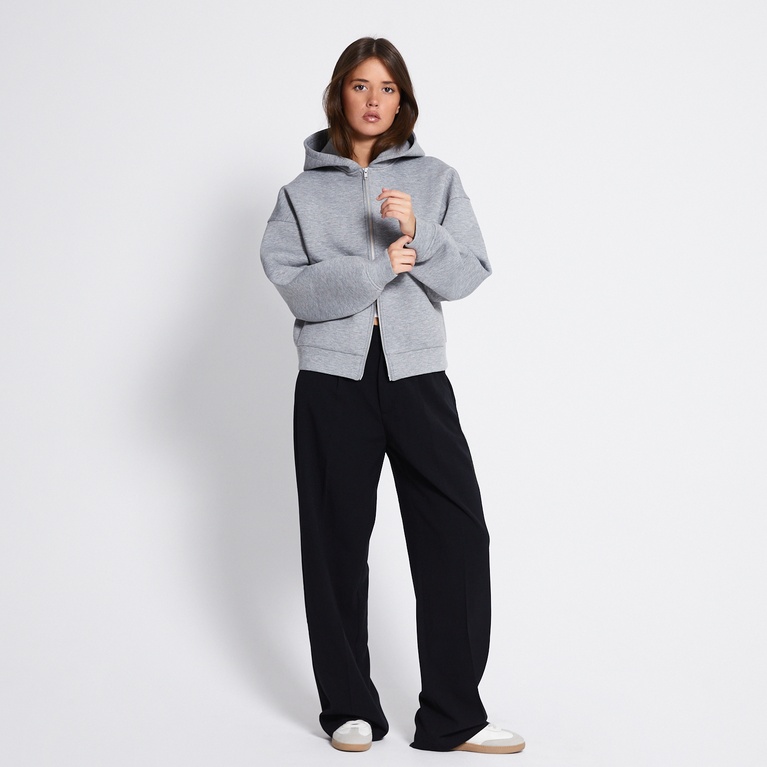 Boxy scuba zip hoodie "Lumi"
